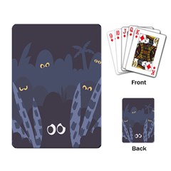 Ghost Halloween Eye Night Sinister Playing Card by Mariart