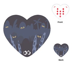 Ghost Halloween Eye Night Sinister Playing Cards (heart) 