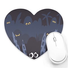 Ghost Halloween Eye Night Sinister Heart Mousepads