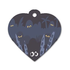 Ghost Halloween Eye Night Sinister Dog Tag Heart (one Side)