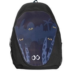 Ghost Halloween Eye Night Sinister Backpack Bag by Mariart