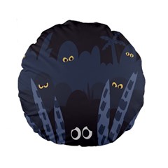 Ghost Halloween Eye Night Sinister Standard 15  Premium Round Cushions by Mariart