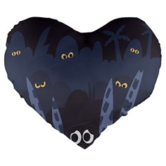 Ghost Halloween Eye Night Sinister Large 19  Premium Heart Shape Cushions by Mariart