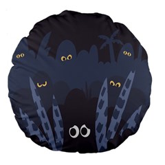 Ghost Halloween Eye Night Sinister Large 18  Premium Flano Round Cushions