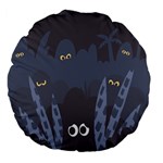 Ghost Halloween Eye Night Sinister Large 18  Premium Flano Round Cushions Front