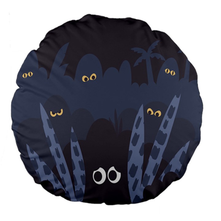 Ghost Halloween Eye Night Sinister Large 18  Premium Flano Round Cushions