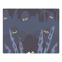 Ghost Halloween Eye Night Sinister Double Sided Flano Blanket (large) 