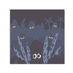 Ghost Halloween Eye Night Sinister Small Satin Scarf (Square) Front