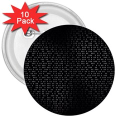 Gray Plaid Black 3  Buttons (10 Pack)  by Mariart