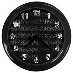 Gray Plaid Black Wall Clocks (black)