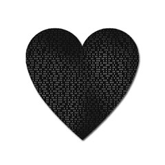 Gray Plaid Black Heart Magnet