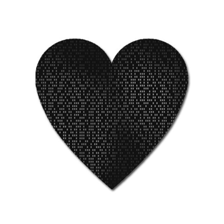 Gray Plaid Black Heart Magnet