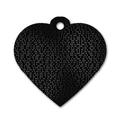 Gray Plaid Black Dog Tag Heart (two Sides)