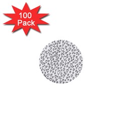 Heart Doddle 1  Mini Buttons (100 Pack) 