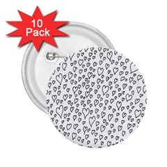 Heart Doddle 2 25  Buttons (10 Pack)  by Mariart