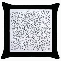 Heart Doddle Throw Pillow Case (black) by Mariart