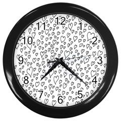 Heart Doddle Wall Clocks (black) by Mariart