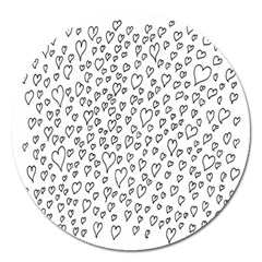 Heart Doddle Magnet 5  (round) by Mariart