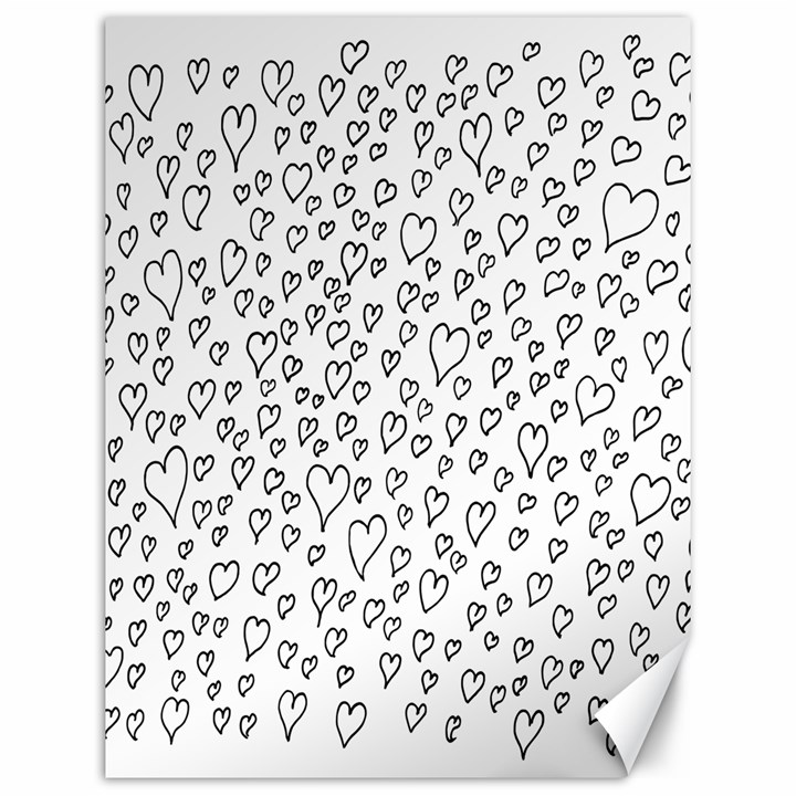 Heart Doddle Canvas 12  x 16  