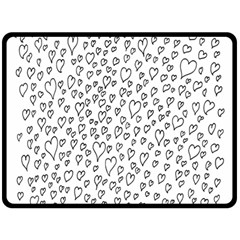 Heart Doddle Fleece Blanket (large)  by Mariart