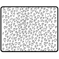 Heart Doddle Fleece Blanket (medium)  by Mariart