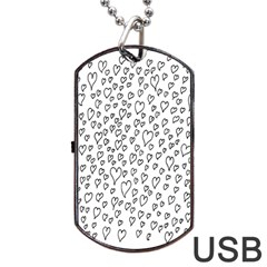 Heart Doddle Dog Tag Usb Flash (one Side) by Mariart