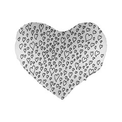 Heart Doddle Standard 16  Premium Flano Heart Shape Cushions