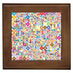 Circle Rainbow Polka Dots Framed Tiles