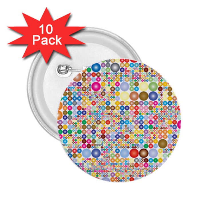 Circle Rainbow Polka Dots 2.25  Buttons (10 pack) 