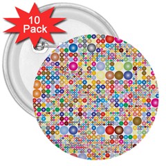 Circle Rainbow Polka Dots 3  Buttons (10 Pack)  by Mariart