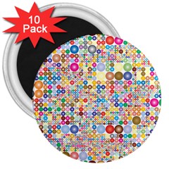 Circle Rainbow Polka Dots 3  Magnets (10 Pack)  by Mariart