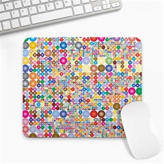 Circle Rainbow Polka Dots Large Mousepads