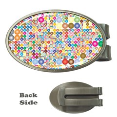 Circle Rainbow Polka Dots Money Clips (oval) 