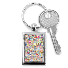 Circle Rainbow Polka Dots Key Chains (rectangle) 