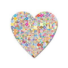 Circle Rainbow Polka Dots Heart Magnet by Mariart