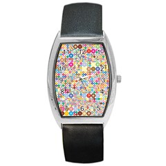 Circle Rainbow Polka Dots Barrel Style Metal Watch