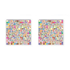 Circle Rainbow Polka Dots Cufflinks (square)