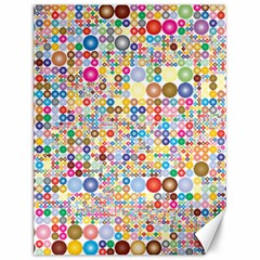 Circle Rainbow Polka Dots Canvas 12  X 16  