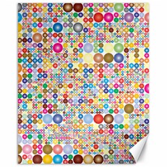 Circle Rainbow Polka Dots Canvas 16  X 20   by Mariart