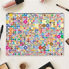 Circle Rainbow Polka Dots Cosmetic Bag (xl)