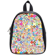 Circle Rainbow Polka Dots School Bag (small)