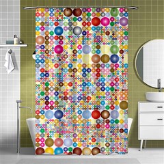 Circle Rainbow Polka Dots Shower Curtain 48  X 72  (small) 