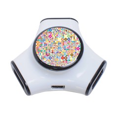 Circle Rainbow Polka Dots 3-port Usb Hub