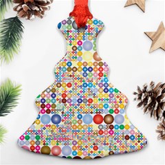 Circle Rainbow Polka Dots Ornament (christmas Tree) 