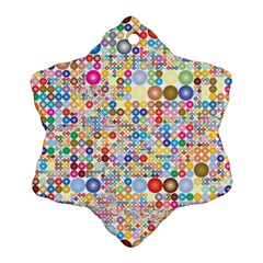 Circle Rainbow Polka Dots Snowflake Ornament (two Sides)