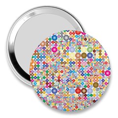 Circle Rainbow Polka Dots 3  Handbag Mirrors