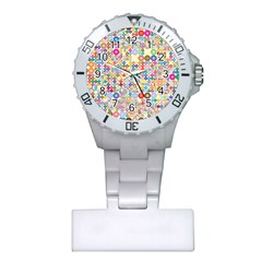 Circle Rainbow Polka Dots Plastic Nurses Watch