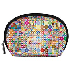 Circle Rainbow Polka Dots Accessory Pouches (large) 