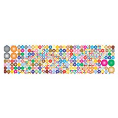 Circle Rainbow Polka Dots Satin Scarf (oblong)