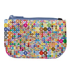 Circle Rainbow Polka Dots Large Coin Purse by Mariart